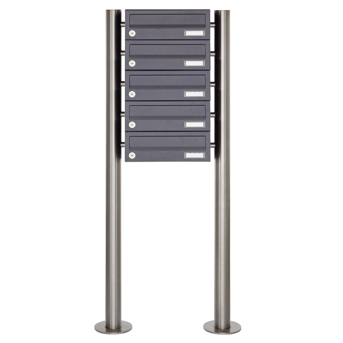 5 letterbox system freestanding Design BASIC 385-7016 ST-R - RAL 7016 anthracite grey 5 letterbox system freestanding Design BASIC 385-7016 ST-R - RAL 7016 anthracite grey