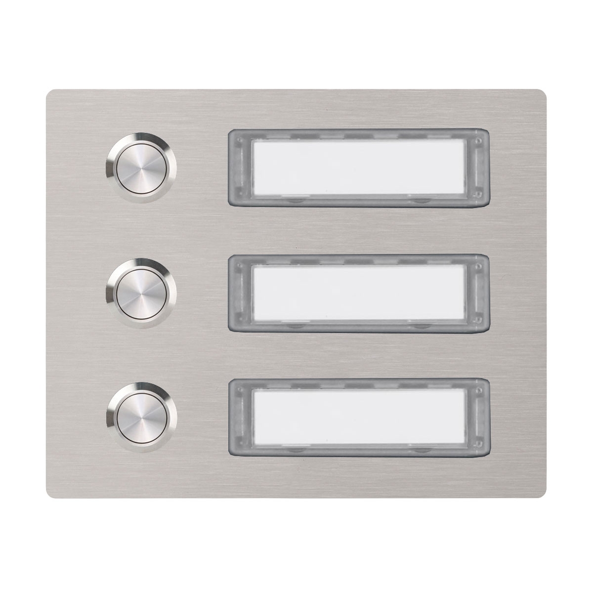 Placa de timbre de acero inoxidable 150x120 BASIC 422 con placa de identificación - 3 partes