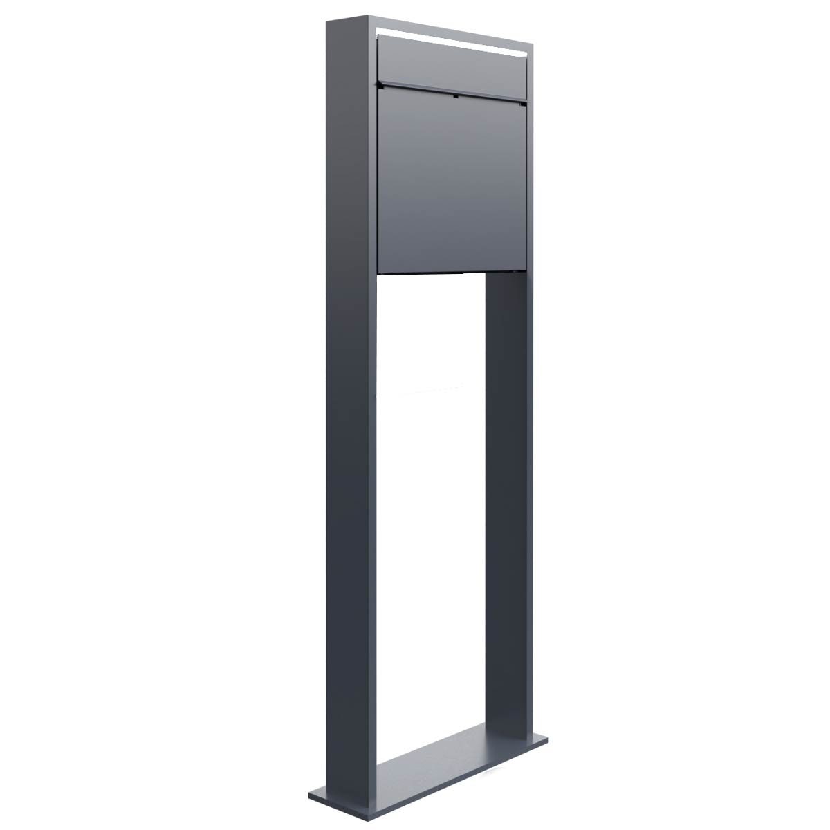 Design free-standing letterbox GOETHE LIB - LED design element - RAL of your choice Design free-standing letterbox GOETHE LIB - LED design element - RAL of your choice