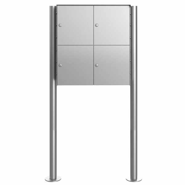 4-compartment Stainless steel locker free standing BASIC Plus 385XB - 4x lockers - stainless steel polished