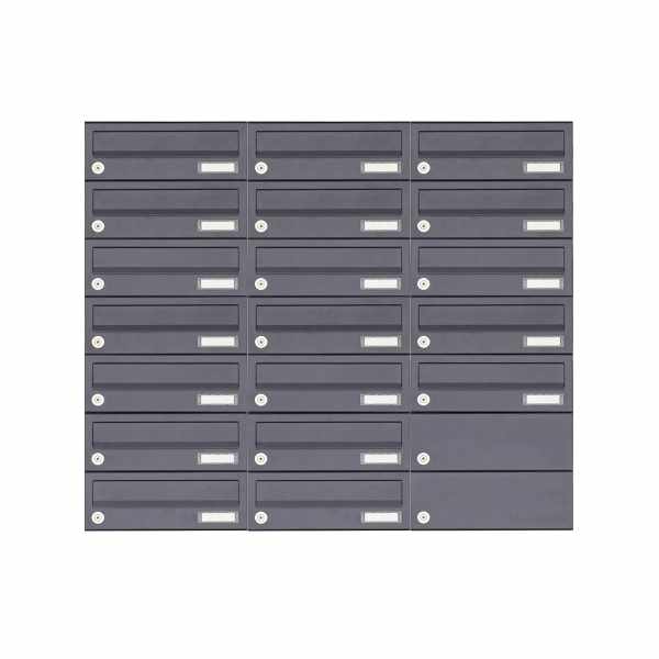 19-compartment 7x3 surface mounted mailbox system Design BASIC 385A-7016 AP - RAL 7016 anthracite gray