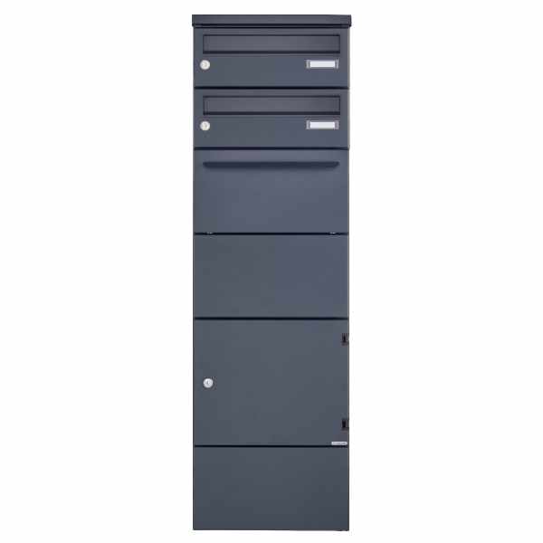 2-compartment Package mailbox freestanding BASIC 862BR STEL powder coated with lock system