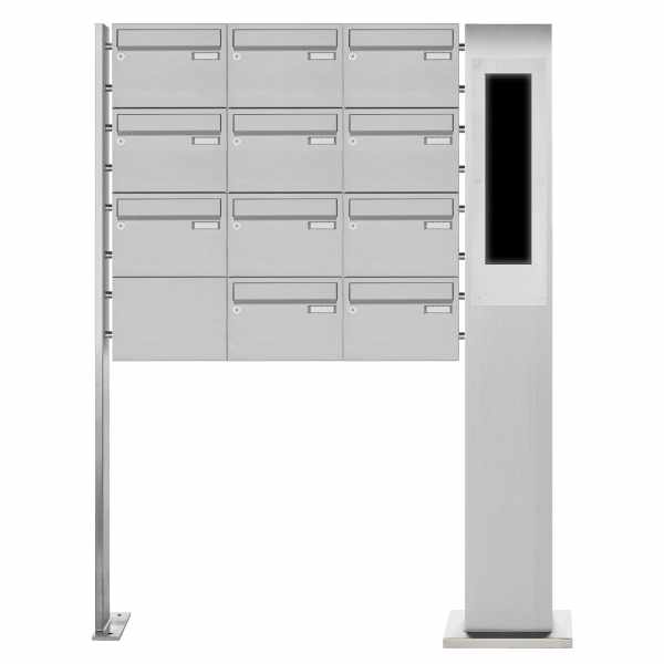 11-compartment Stainless steel free-standing letterbox BASIC Plus 385X220 ST-P - GIRA System 106 - 5-compartment prepared