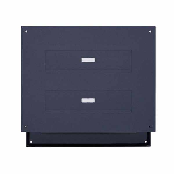 2-compartment Stainless steel wall pass-through mailbox DESIGNER Style - RAL of your choice
