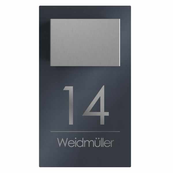 Design wall lamp KEPLER SMALL 225x395 - 2-sided - Bi-Color - House number - Street o. Name
