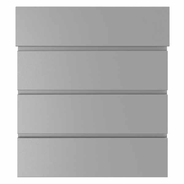 KANT letterbox with newspaper compartment - Design 1 - RAL 9007 gray aluminum