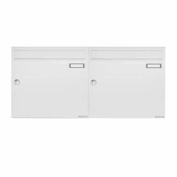 2-compartment 1x2 surface mounted letter box system Design BASIC 382A AP - RAL 9016 traffic white