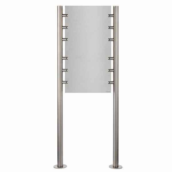 Sign freestanding BASIC 390 - stainless steel stand elements - stainless steel sheet 355x660 both sides