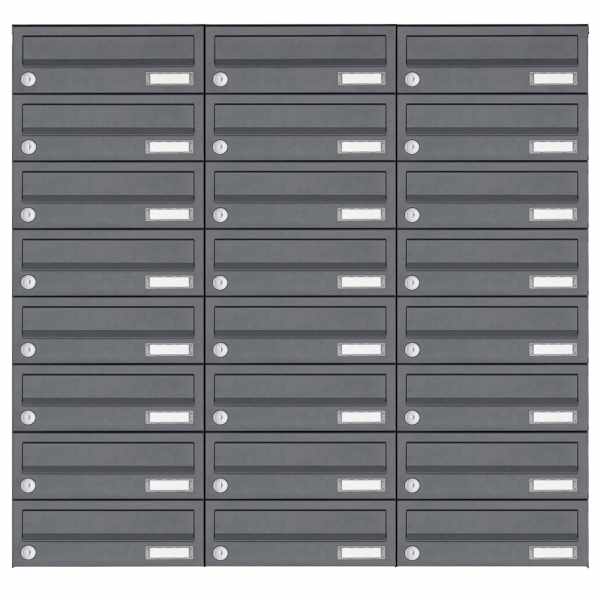 24-compartment 8x3 stainless steel surface mailbox system Design BASIC Plus 385XA AP - RAL of your choice