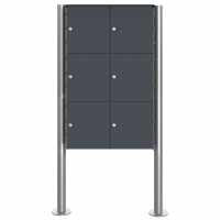 6-compartment Stainless steel locker freestanding BASIC Plus 385XB - 6x lockers - RAL of your choice