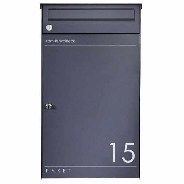 Surface-mounted parcel box BASIC Plus 863X AP Elegance with parcel compartment 550x370 in RAL of your choice