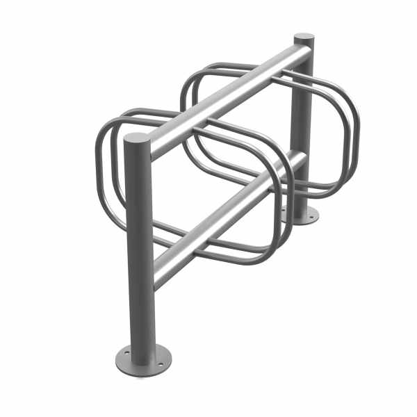 Bicycle stand ACHIM - stainless steel V2A ground - double-sided wheel adjustment