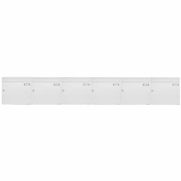 6-compartment 1x6 surface mounted letter box system Design BASIC 382A AP - RAL 9016 traffic white