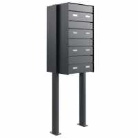4-compartment 1x4 mailbox system free standing GOETHE ST-Q-400 - RAL of your choice