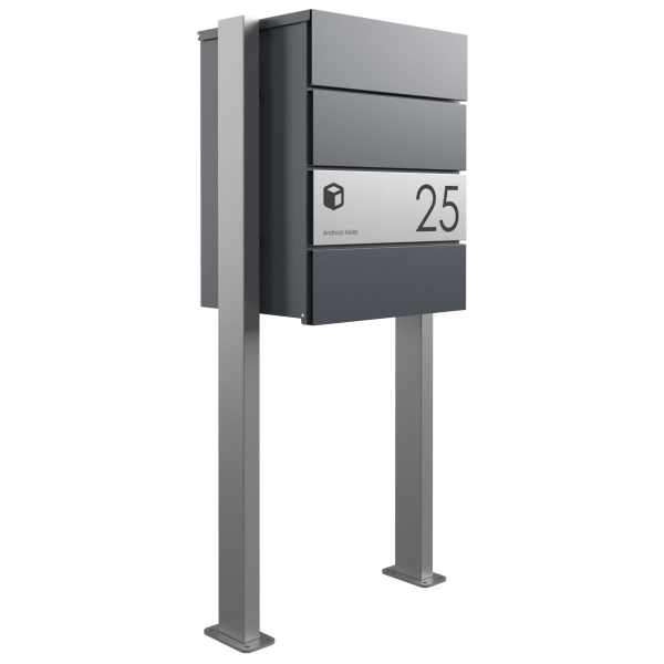 Freestanding parcel box KANT Edition ST-Q - Design Elegance 1 - RAL 7016 anthracite gray