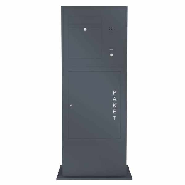 Stainless steel parcel stele with letter box Designer BIG - RAL of your choice - INDIVIDUAL