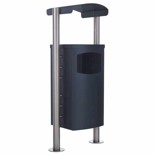 Litter bin - Design BASIC 650X with rain cover - 45 litres - RAL as desired