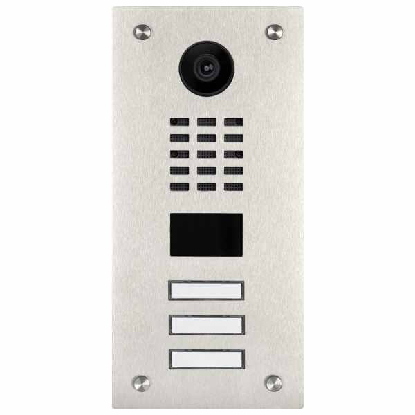 Posto esterno in acciaio inox BASIC 529 con videocitofono DoorBird D2100E - set VIDEO per 3 persone