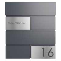 KANT Edition letterbox with newspaper compartment - Elegance 3 design - RAL 7016 anthracite gray