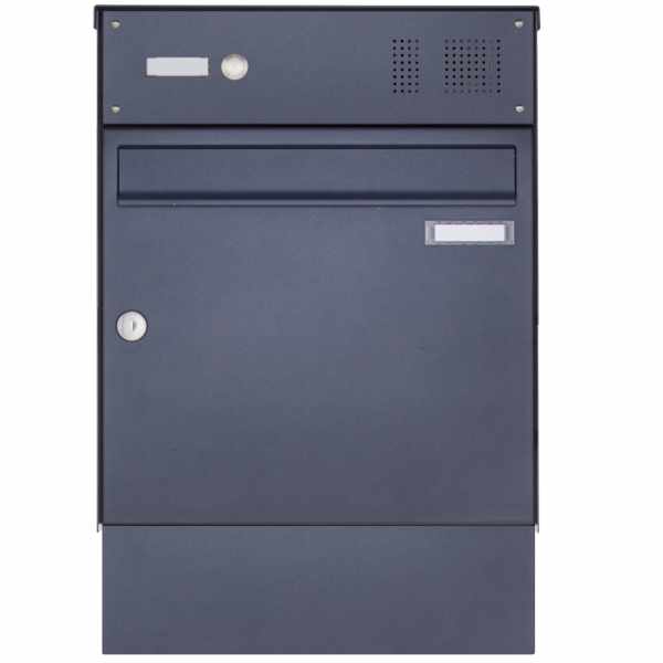 1er surface mounted mailbox Design BASIC Plus 382XA AP with bell box & newspaper compartment - RAL to choice