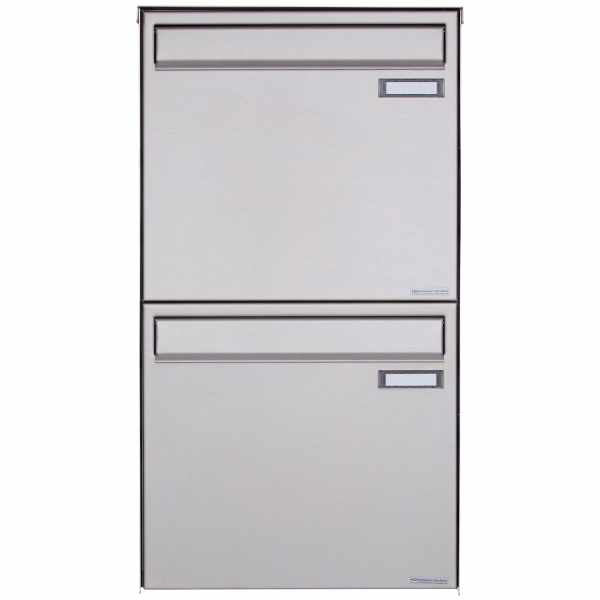 2-compartment 2x1 stainless steel fence mailbox BASIC Plus 382XZ - removal from back side