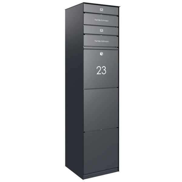 Design parcel box GOETHE with 2 letterboxes - lock system - RAL of your choice