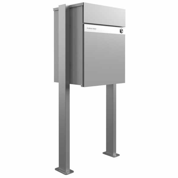 Freestanding parcel box KANT Edition ST-Q - Design Elegance 2 - RAL 9007 gray aluminum