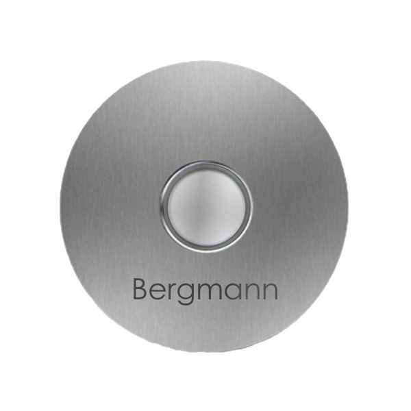 Designer LED bell plate - ROUND 100 - polished stainless steel