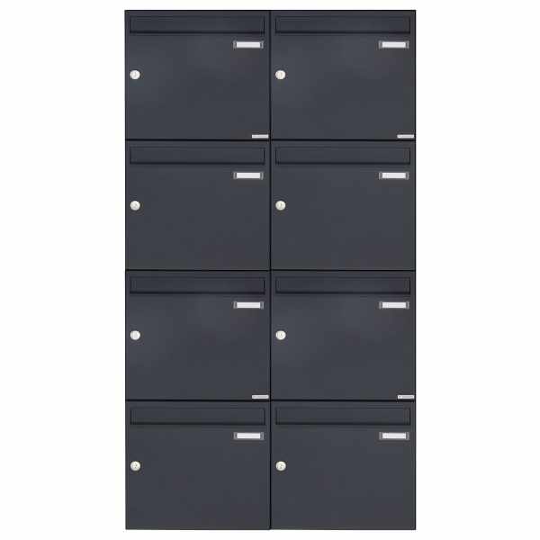 8-compartment 4x2 surface mailbox design BASIC 382A AP - RAL 7016 anthracite gray