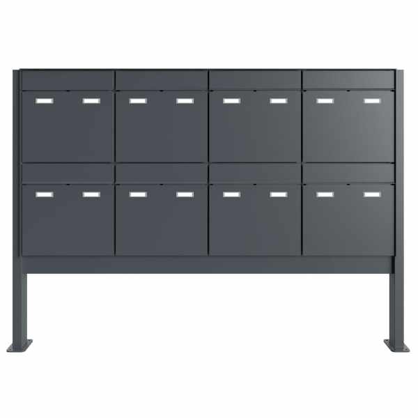 8-compartment 4x2 Design free-standing letterbox GOETHE ST-Q - RAL of your choice