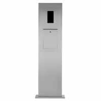 Stainless steel mailbox column designer model - GIRA System 106 - 2-compartment prepared