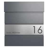 KANT Edition letterbox with newspaper compartment - Elegance 1 design - RAL 7016 anthracite gray
