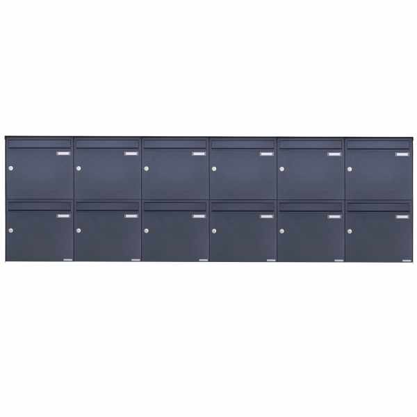 12-compartment 6x2 stainless steel surface mailbox Design BASIC Plus 382XA AP - RAL of your choice