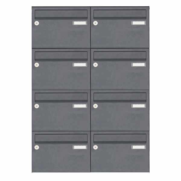 8-compartment Surface mounted mailbox system Design BASIC 385 A 220 - RAL 7016 anthracite gray