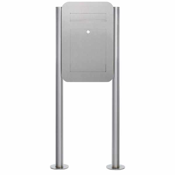 Stainless steel mailbox free-standing DESIGNER Organic ST-R - stainless steel sanded