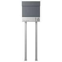 free-standing letterbox KANT Edition with newspaper compartment - Design Elegance 4 - RAL 7016 anthracite gray