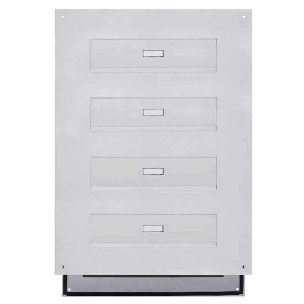 4-compartment Stainless steel wall pass-through mailbox DESIGNER Style - polished stainless steel