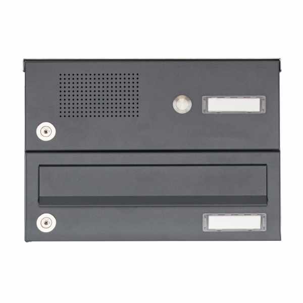 1er surface mounted mailbox system Design BASIC 385A AP with bell box - RAL 7016 anthracite gray