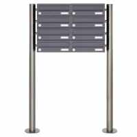 8-compartment Letterbox system freestanding design BASIC 385 ST-R - RAL 7016 anthracite gray