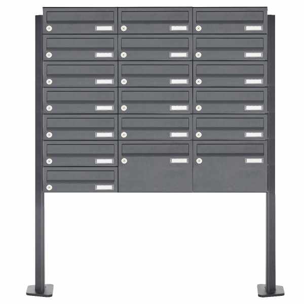 19-compartment Letterbox system freestanding design BASIC 385XP220 ST-T - RAL of your choice