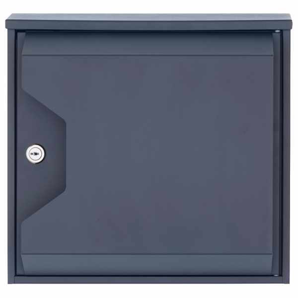 Design mailbox HESSE 155-7016 with newspaper compartment - RAL 7016 anthracite gray