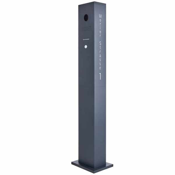 Stainless steel doorbell pedestal designer EDGE - RAL of your choice - INDIVIDUAL