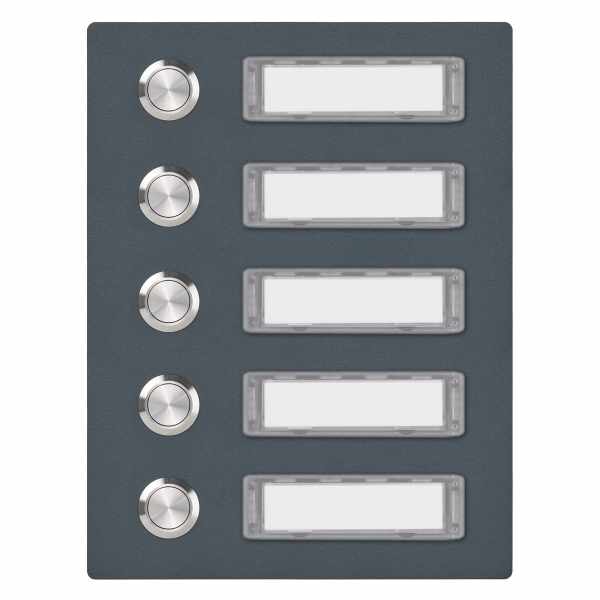 Stainless steel bell plate 150x190 BASIC 421 powder coated with nameplate - 5 parties