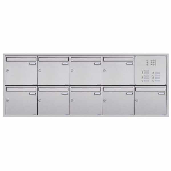9-compartment 5x2 flush-mounted mailbox BASIC Plus 382XU UP - polished stainless steel - Individual