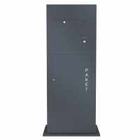 Stainless steel parcel stele with letter box Designer BIG - RAL of your choice - INDIVIDUAL