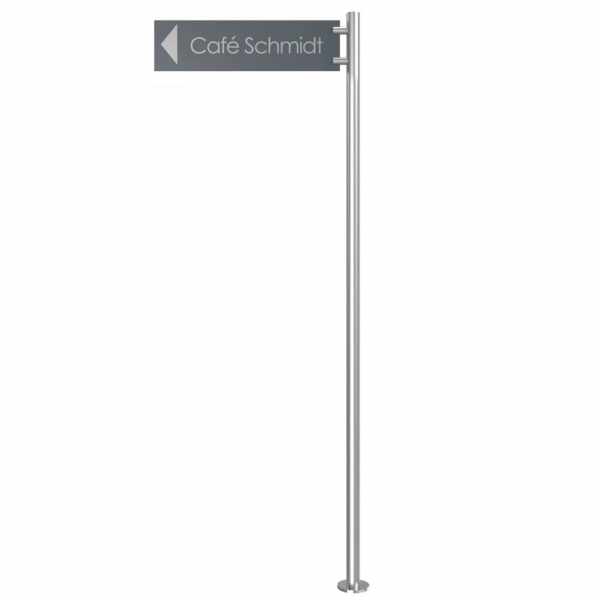 Signpost free-standing BASIC 390 - stainless steel stand element - stainless steel sheet 550x150