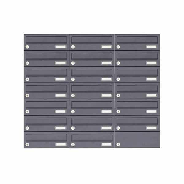 20-compartment 7x3 surface mounted mailbox system Design BASIC 385A-7016 AP - RAL 7016 anthracite gray