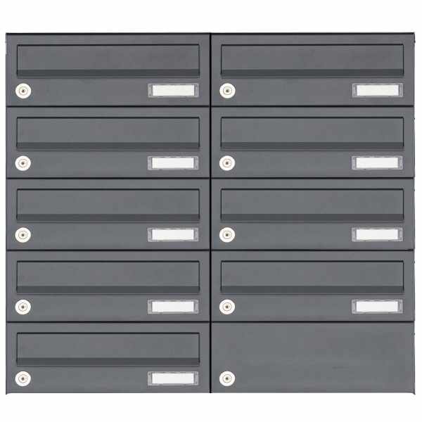 9-compartment 5x2 surface mounted mailbox system Design BASIC 385A AP - RAL 7016 anthracite gray