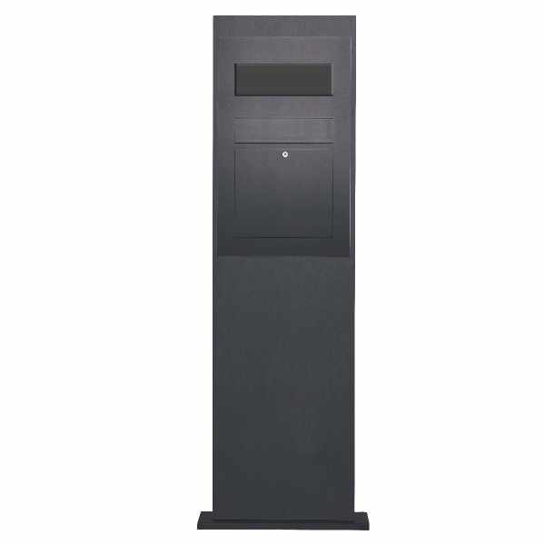 Stainless steel mailbox column designer model BIG - RAL at choice - GIRA System 106 3-compartment prepared