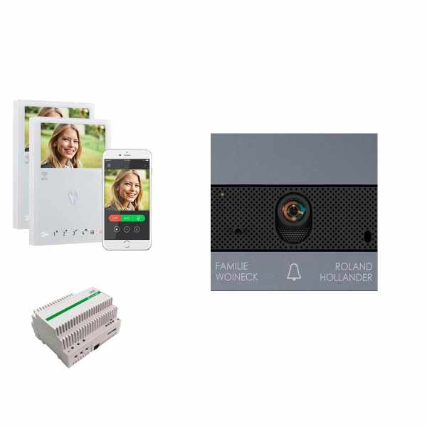 2-compartment Video module Ultra for rear incl. power supply 1210A & 2x home station 6741W Wifi - RAL color